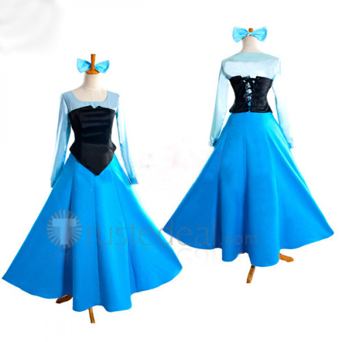 strapless open back dress Ariel Dress Blue Ariel costume – Lydiacosplay main image 1