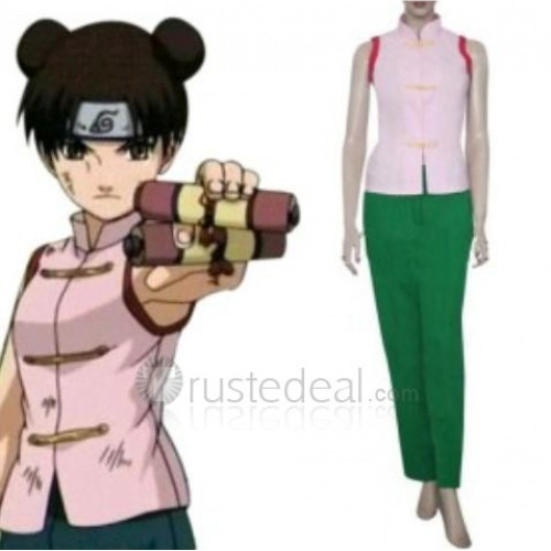 Naruto Tenten Pink Green Cosplay Costume
