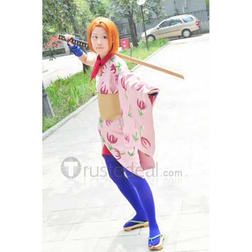 Gintama Chin Pirako Pink Kimono Cosplay