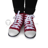 Black Canvas Pleather Sneakers