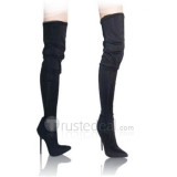Transparent PVC Upper High Heel Closed-toes Sexy Boots(LC-599)
