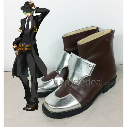 BLAZBLUE Hazama Brown Cosplay Shoes Boots