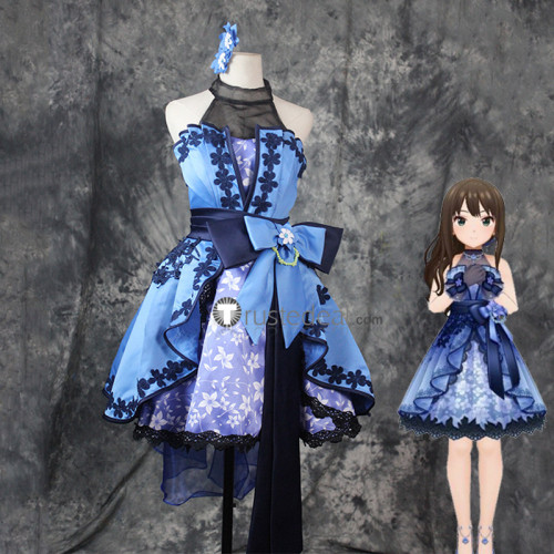 The Idolmaster Cinderella Girls Rin Shibuya SSR Blue Lolita Dress Cosplay Costume