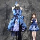 The Idolmaster Cinderella Girls Rin Shibuya SSR Blue Lolita Dress Cosplay Costume