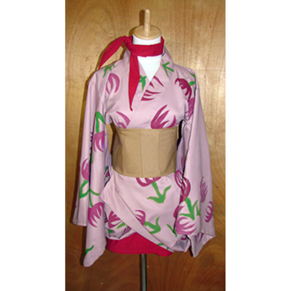 Gintama Chin Pirako Pink Kimono Cosplay