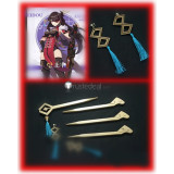 Genshin Impact Amber Mona Beidou Ningguang Earrings Mask Necklace Hat Goggles Cosplay Props Accessories