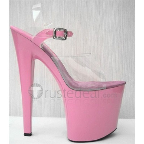 Transparent PVC Upper High Heel Open-toes Platform Sexy Sandals(L2003R)