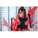 Gokuraku Jodo GARNiDELiA Lolita Kimono Yukata Black Red Cosplay Costumes