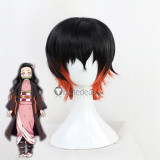 Kimetsu no Yaiba Demon Slayer Tanjiro Nezuko Kamado Genderbend Ponytail Cosplay Wig