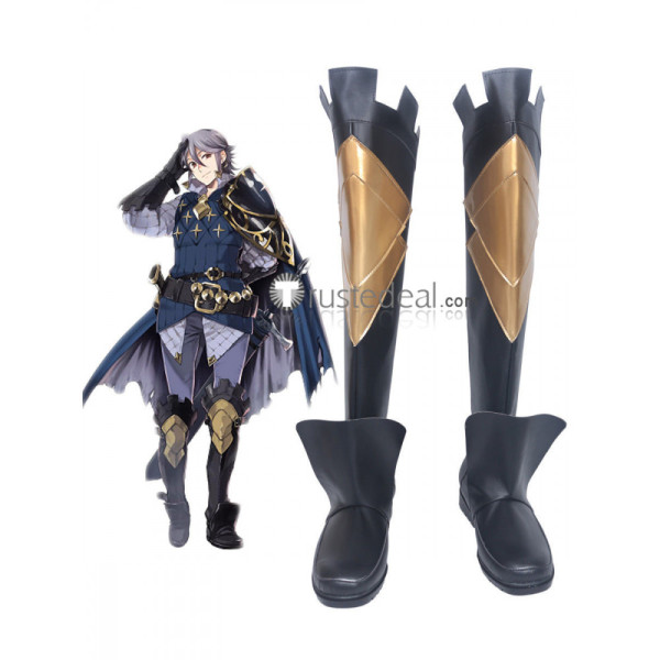 Fire Emblem Fates Inigo Laslow Black Golden Cosplay Shoes Boots