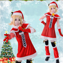 Vocaloid Kagamine Rin Christmas Santa Red Holiday Cosplay Costume
