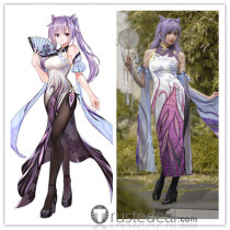 Genshin Impact Keqing Fanart Cheongsam Cosplay Costume