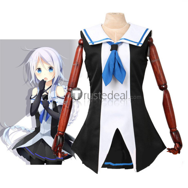 Kantai Collection Umikaze Black White Sailor Uniform Cosplay Costume