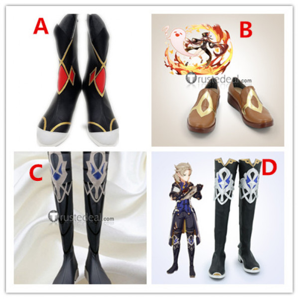 Genshin Impact Hu Tao Albedo Rosaria Cosplay Shoes Boots