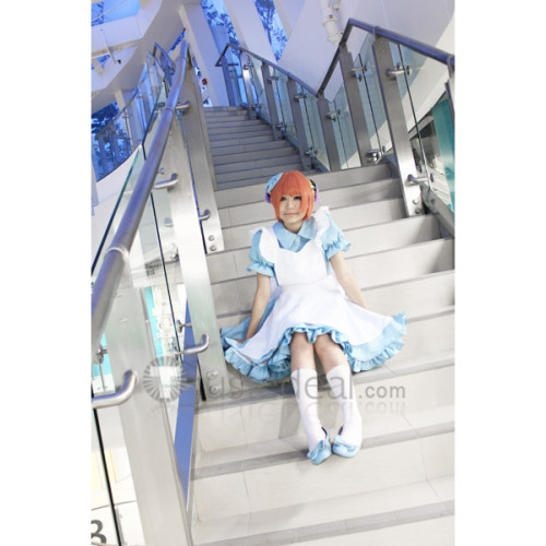 Gintama Kagura Alice Version Blue Maid Cosplay Dress