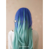 League of Legends LOL Pool Party Zoe Long Blue Gradient Cosplay Wig Props
