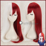 Boku no Hero Academia Shouto Todoroki Midoriya Izuku Genderbend Female Long Red White Green Cosplay Wigs