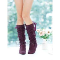 Top quality PU flat heel pumps boots(JY62)