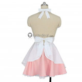 Kabukimonogatari Shinobu Oshino White Pink Cosplay Costume