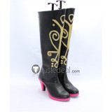 Frozen Princess Anna Black White Cosplay Boots Shoes
