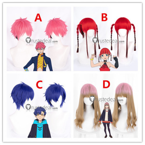 SSSS.Dynazenon Yomogi Asanaka Gauma Chise Asukagawa Yume Ninami Red Blue Pink Cosplay Wigs