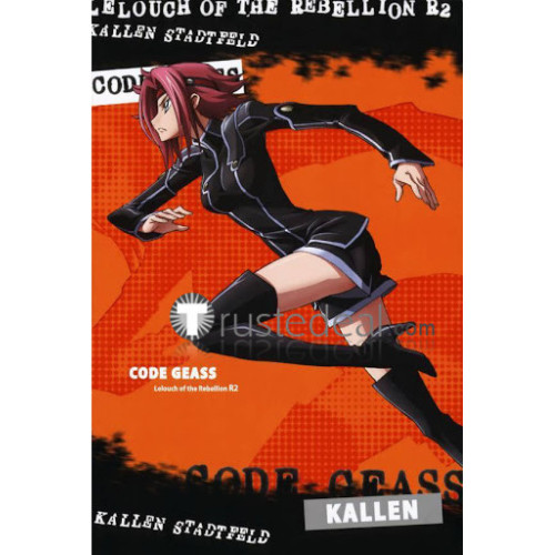 Code Geass Lelouch of the Rebellion Kallen Stadtfeld Kozuki Black Knight Unfirom Cosplay Costume