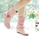 Top quality PU flat heel pumps boots(JY63)