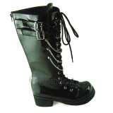 Vocaloid Himitsu Keisatsu Secret Police Kagamine Rin Black Punk Cosplay Boots Shoes