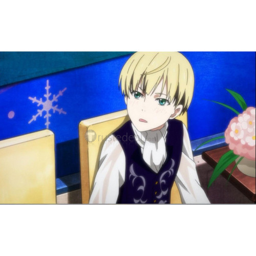 Yuri on Ice Skating EP2 Young Yurio Yuri Plisetsky White Blue Cosplay Costume