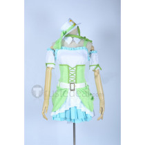 Love Live Rin Hoshizora Green Maid Cosplay Costume