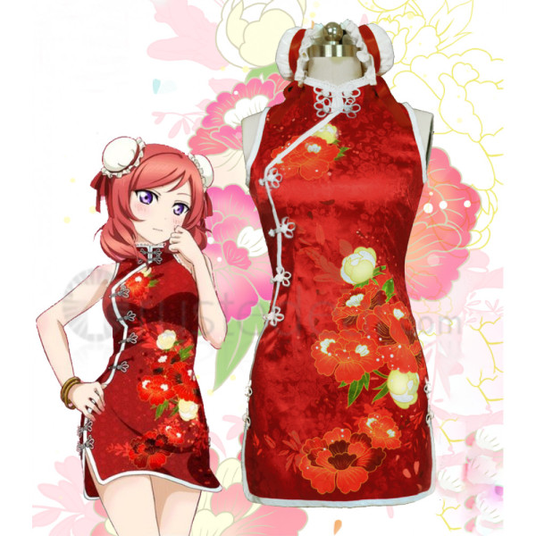 Love Live Nishikino Maki RED Cheongsam Cosplay Costume