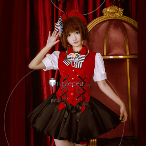 Cardcaptor Sakura Kinomoto Sakura Tomoyo Daidouji Black And Red Cosplay Costumes