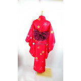 Gugure! Kokkuri-san Ichimatsu Kohina New Year Red Kimono Yukata Cosplay Costume