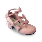 Sweet Pink Lolita Heels Shoes with Bows