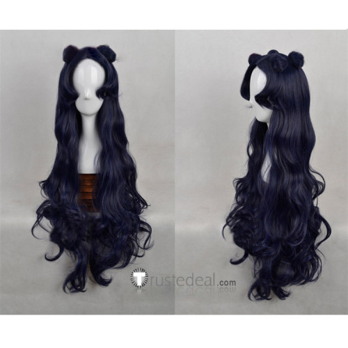 Sailor Moon Luna Human Form Dark Blue Cosplay Wig