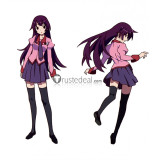 Monogatari Hitagi Senjougahara Pink School Uniform Cosplay Costume