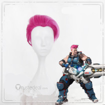 Overwatch Zarya Short Pink Cosplay Wig