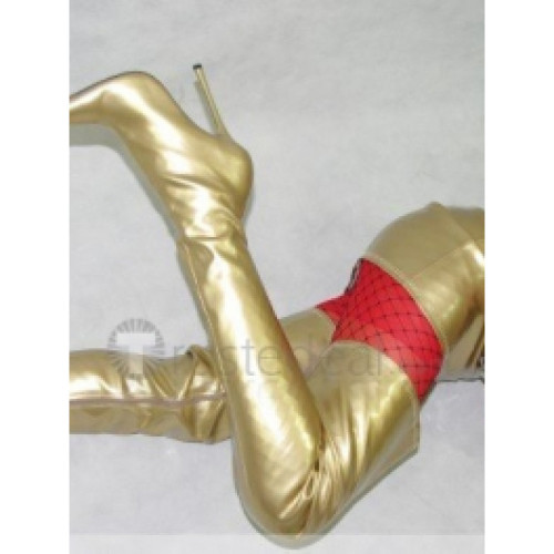 Patent Leather Upper High Heel Thigh-Length Closed-toes Sexy Boots(1250G)