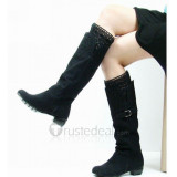 Top quality crocheted surface PU sole knee boots(JY920)