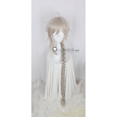 Sengoku Night Blood Ishida Mitsunari Long Gray Braid Cosplay Wig