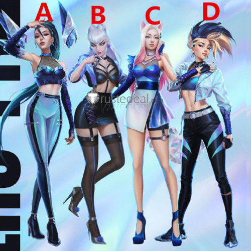 League of Legends LOL K/DA EP ALL OUT Akali KaiSa Ahri Evelynn Seraphine Cosplay Costumes