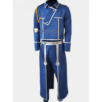Fullmetal Alchemist Maes Hughes Blue Uniform Cosplay Costume