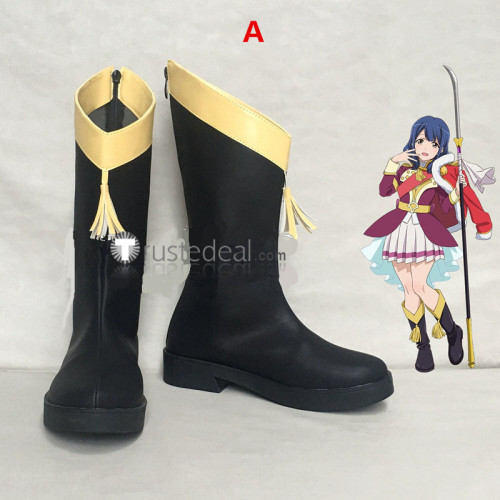 Shoujo Kageki Revue Starlight Aijou Kagura Tendou Saijou Tsuyuzaki Hoshimi Daiba Isurugi Hanayagi Black Cosplay Shoes Boots