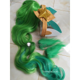 League of Legends Lulu and Poppy Star Guardian Long Green Blue Cosplay Wig 120cm and Ears