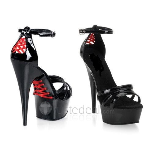 Slick-Surfaced Leather Upper High Heel Open-toes Platform Sexy Sandals(99-34)