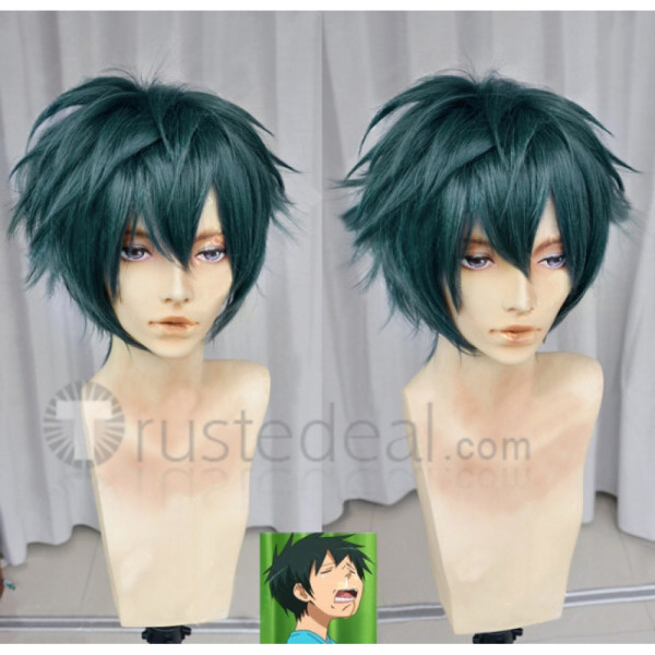 The Devil Is A Part Timer Satan Jacob Sadao Maou Green Black Cosplay Wig