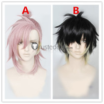 Slow Damage Rei Izumi Towa Pink Black Cosplay Wig