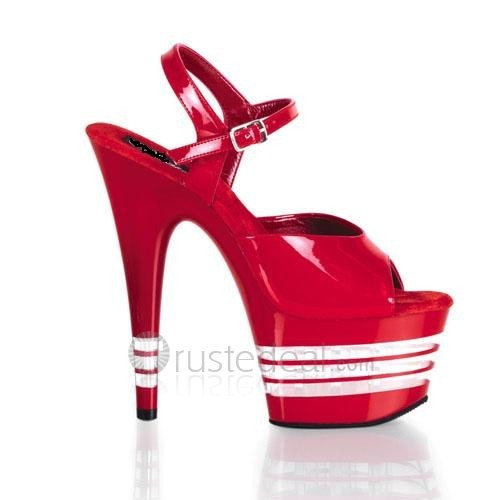 Slick-Surfaced Leather Upper High Heel Open-toes Platform Sexy Sandals(99-26)