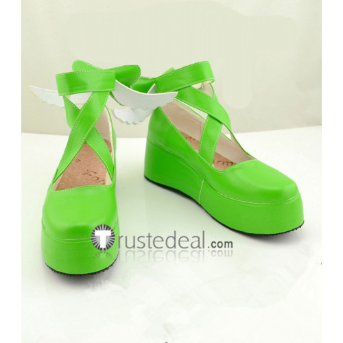 Shugo Chara Amu Hinamori Amulet Clover Amulet Spade Green Cosplay Shoes Boots