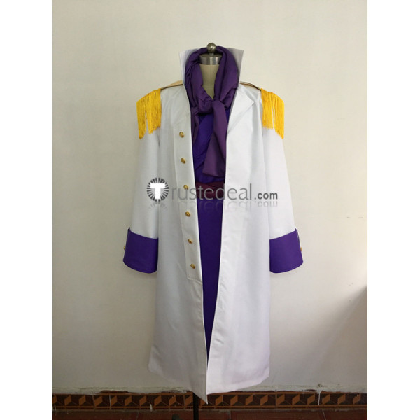 One Piece Issho Fujitora White Purple Cosplay Costume
